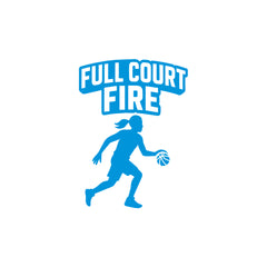 Full Court Fire Basketball Car Window Sticker | Sports Vinyl Decal for Cars & Laptops