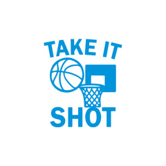 Take It Shot Basketball Car Window Sticker | Motivational Sports Vinyl Decal for Cars & Laptops