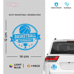 Basketball Tournament Emblem Car Window Sticker | Sports Vinyl Decal for Cars & Laptops