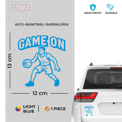 Game On Basketball Player Car Window Sticker | Sports Vinyl Decal for Cars & Laptops