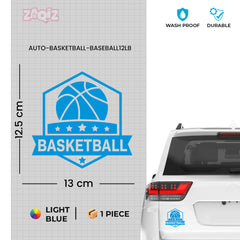 Basketball Badge Car Window Sticker | Premium Sports Vinyl Decal for Cars & Laptops