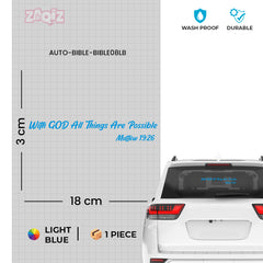 With God All Things Are Possible Christian Vinyl Sticker – Matthew 19:26 Car Decal