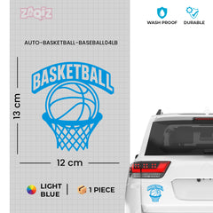 Basketball Rim & Ball Car Window Sticker | Sports Vinyl Decal for Cars, Laptops & Walls