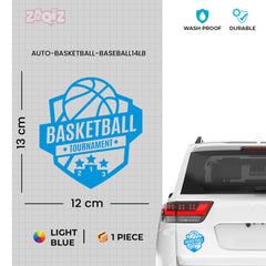 Basketball Tournament Badge Car Window Sticker | Sports Vinyl Decal for Cars & Laptops