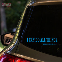 I Can Do All Things Christian Vinyl Sticker – Philippians 4:13 Car Decal