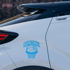 Basketball Rim & Ball Car Window Sticker | Sports Vinyl Decal for Cars, Laptops & Walls