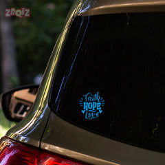 Faith Hope Love Christian Vinyl Sticker – Inspirational Religious Decal for Car & Laptop