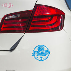 Basketball Tournament Emblem Car Window Sticker | Sports Vinyl Decal for Cars & Laptops