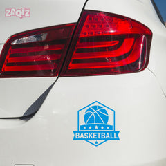 Basketball Badge Car Window Sticker | Premium Sports Vinyl Decal for Cars & Laptops