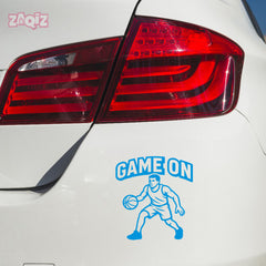 Game On Basketball Player Car Window Sticker | Sports Vinyl Decal for Cars & Laptops