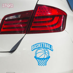Basketball Rim & Ball Car Window Sticker | Sports Vinyl Decal for Cars, Laptops & Walls