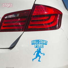 Full Court Fire Basketball Car Window Sticker | Sports Vinyl Decal for Cars & Laptops