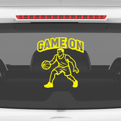 Game On Basketball Player Car Window Sticker | Sports Vinyl Decal for Cars & Laptops