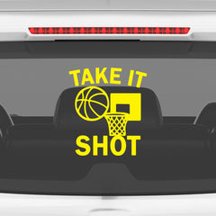 Take It Shot Basketball Car Window Sticker | Motivational Sports Vinyl Decal for Cars & Laptops