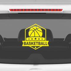 Basketball Badge Car Window Sticker | Premium Sports Vinyl Decal for Cars & Laptops
