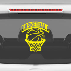 Basketball Rim & Ball Car Window Sticker | Sports Vinyl Decal for Cars, Laptops & Walls