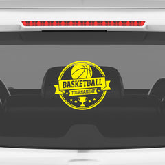 Basketball Tournament Emblem Car Window Sticker | Sports Vinyl Decal for Cars & Laptops