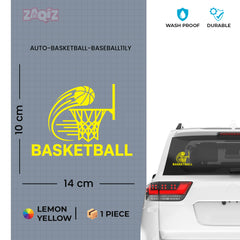 Basketball Swish Car Window Sticker | Sports Vinyl Decal for Cars & Laptops