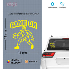 Game On Basketball Player Car Window Sticker | Sports Vinyl Decal for Cars & Laptops