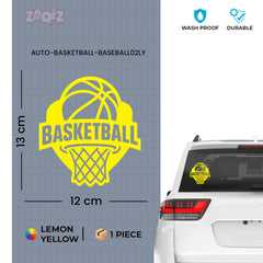 Basketball Hoop Car Window Sticker | Sports Vinyl Decal for Cars, Laptops & Walls