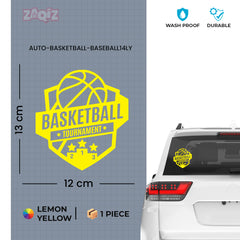 Basketball Tournament Badge Car Window Sticker | Sports Vinyl Decal for Cars & Laptops