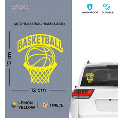 Basketball Rim & Ball Car Window Sticker | Sports Vinyl Decal for Cars, Laptops & Walls