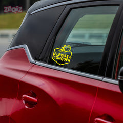 Elevate & Conquer Basketball Car Window Sticker | Motivational Sports Vinyl Decal