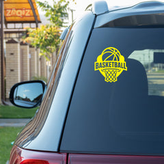 Basketball Hoop Car Window Sticker | Sports Vinyl Decal for Cars, Laptops & Walls