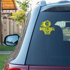 Fast Break Basketball Car Window Sticker | Sports Vinyl Decal for Cars & Laptops