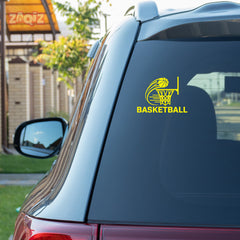 Basketball Swish Car Window Sticker | Sports Vinyl Decal for Cars & Laptops