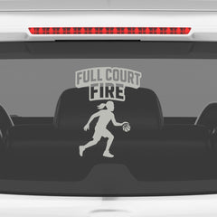 Full Court Fire Basketball Car Window Sticker | Sports Vinyl Decal for Cars & Laptops