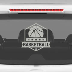 Basketball Badge Car Window Sticker | Premium Sports Vinyl Decal for Cars & Laptops