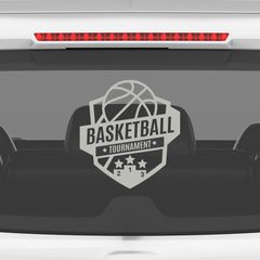 Basketball Tournament Badge Car Window Sticker | Sports Vinyl Decal for Cars & Laptops
