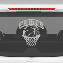 Basketball Rim & Ball Car Window Sticker | Sports Vinyl Decal for Cars, Laptops & Walls