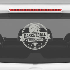 Basketball Tournament Emblem Car Window Sticker | Sports Vinyl Decal for Cars & Laptops