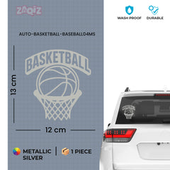 Basketball Rim & Ball Car Window Sticker | Sports Vinyl Decal for Cars, Laptops & Walls