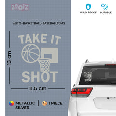 Take It Shot Basketball Car Window Sticker | Motivational Sports Vinyl Decal for Cars & Laptops