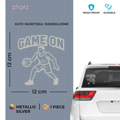 Game On Basketball Player Car Window Sticker | Sports Vinyl Decal for Cars & Laptops