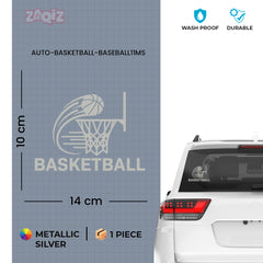Basketball Swish Car Window Sticker | Sports Vinyl Decal for Cars & Laptops