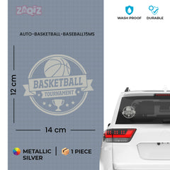 Basketball Tournament Emblem Car Window Sticker | Sports Vinyl Decal for Cars & Laptops