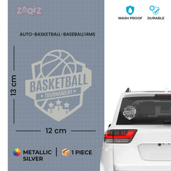 Basketball Tournament Badge Car Window Sticker | Sports Vinyl Decal for Cars & Laptops
