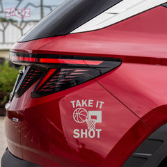 Take It Shot Basketball Car Window Sticker | Motivational Sports Vinyl Decal for Cars & Laptops