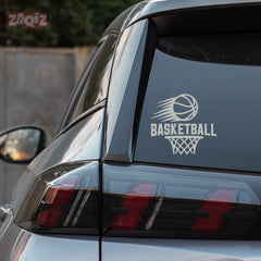 Fast Break Basketball Car Window Sticker | Sports Vinyl Decal for Cars & Laptops