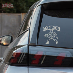 Game On Basketball Player Car Window Sticker | Sports Vinyl Decal for Cars & Laptops