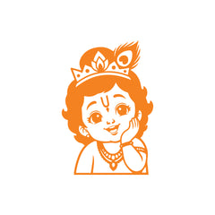 Baby Krishna Wall Sticker for Home Temple Kids Room and Living Room