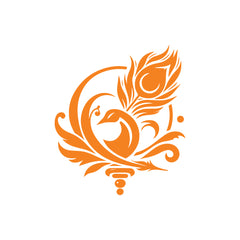Abstract Lord Krishna Symbol Wall Sticker for Spiritual Home Decoration