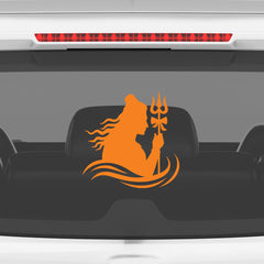 Lord Shiva Car Sticker – Mahadev Silhouette with Trishul Vinyl Decal for Cars & Bikes | Waterproof Spiritual Sticker