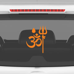 Om Trishul Car Sticker – Mahadev Om Symbol Vinyl Decal for Cars & Bikes | Waterproof Hindu Spiritual Sticker