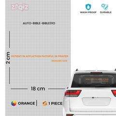 Christian Bible Verse Sticker – Romans 12:12 Faith Quote Vinyl Decal for Car, Laptop & Wall