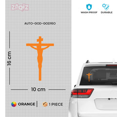 Jesus Crucifix Car Sticker – Christian Cross Vinyl Decal for Cars & Bikes | Waterproof Religious Faith Sticker